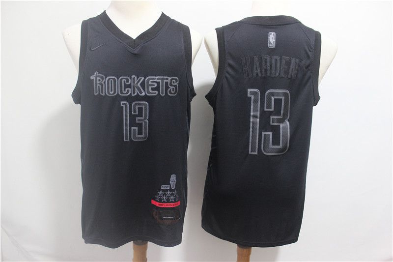 Men Houston Rockets 13 Harden Black MVP Honorary Edition NBA Jerseys